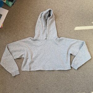 Gray Women's Hoodie cropped Sweater